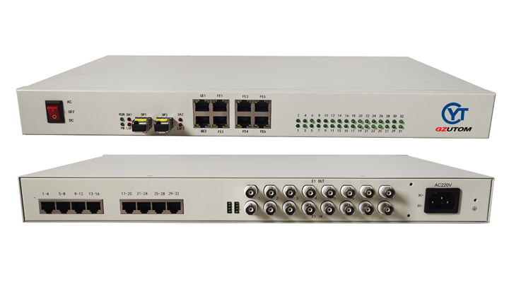 YT-OMUX-10G  32路電話+8路1000M以太網(wǎng)+4*E1 綜合業(yè)務光端機